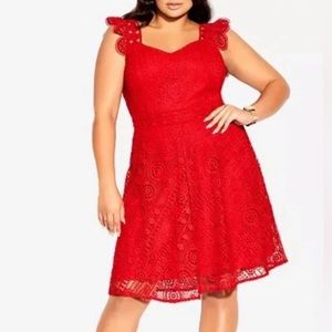 Red lace women’s dress
